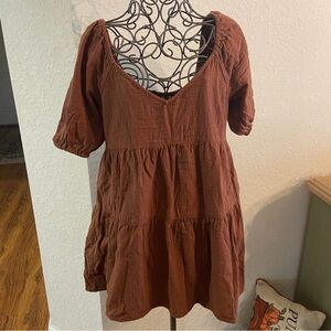 Billabong Brown Short Sleeve Dress Size Medium